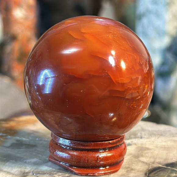 Carnelian Crystal Sphere! - Picture 3 of 6